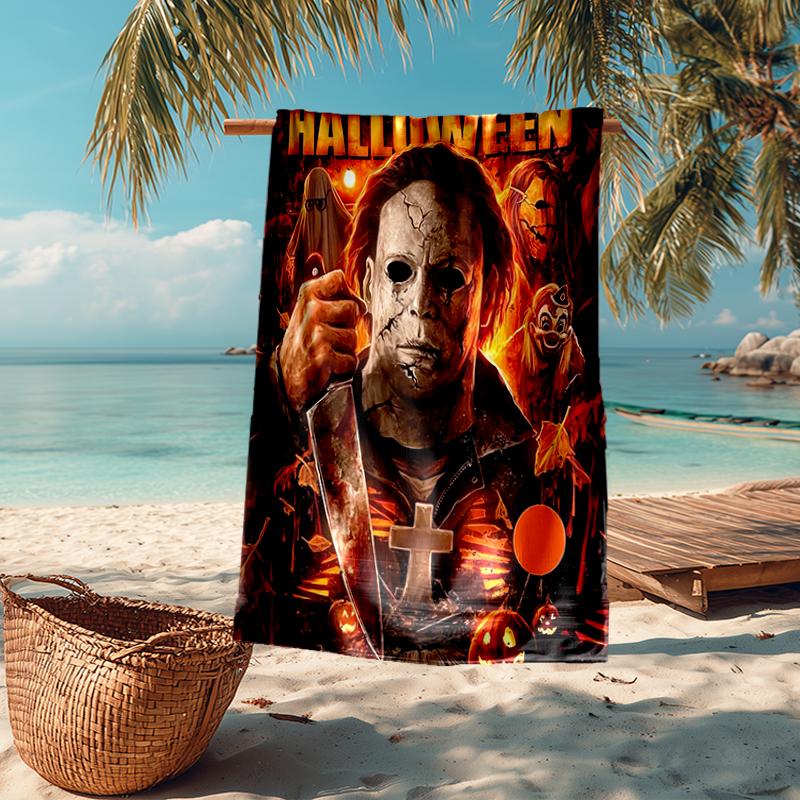 Ultra-Soft Beach Towel with Halloween horror Theme,Ideal for Pool - Camping, Diving - Perfect Travel Essential, Vibrant Beach Towel.