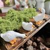 3 Pieces Resin Duck Statue Adorable Garden Ornament HandPainted for Courtyard, Pond