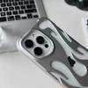 3D Flame Pattern Hollow Slim Phone Case for iPhone 17 16 15 14 13 12 11 Pro Max 15 14 16 Plus Shockproof Protective Soft Cover