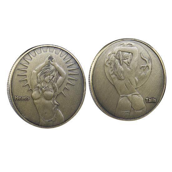 Moneda Desafío para Parejas Mujer Sexy Moneda de Doble Cara Coleccionable Ficha de Amor Moneda Desafío para Adultos Moneda Chica Afortunada para Hombres Mujeres Noche de Cita