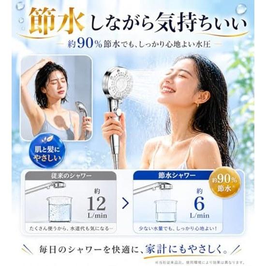 Shower Head Micro Nano Bubble90 Water SavingHigh Pressure5 Levels FlowMist Gently Cleans Pore Dirt Sebum Retains Heat Moisture Skin Hair Care