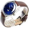The STAC 36mm Antique Retro Wristwatch for Men and Moon Phase Arabic with Blue Brown Japanese-made Women, (ST-MF001)