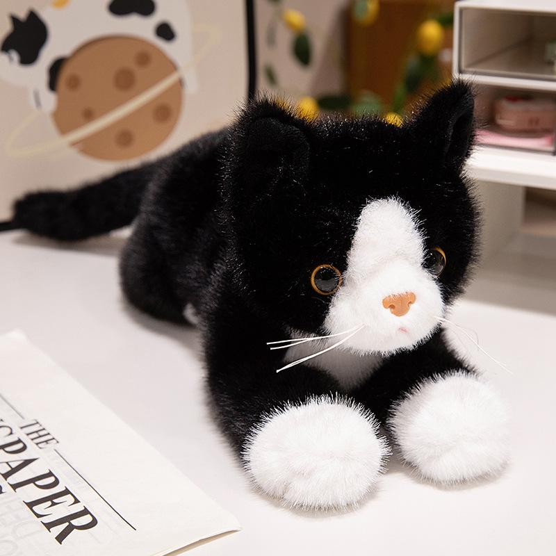 Cute Simulation Lying Down Kitten Doll Plush Toy Cat Doll Children Soothing Companion Doll