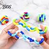 Twisted Loop Toy 2/4/6Pcs Stress Relief Plastic Focus Aid Hand Finger Handheld Fidget Gadget Flexibility Training Portable Educational Twisting Twist