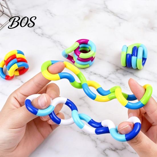 Twisted Loop Toy 2/4/6Pcs Stress Relief Plastic Focus Aid Hand Finger Handheld Fidget Gadget Flexibility Training Portable Educational Twisting Twist