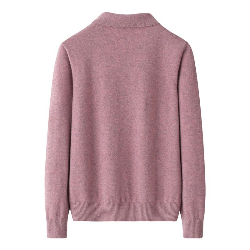 Autumn-Winter Stylish Lapel Sweater for Middle-Aged Women