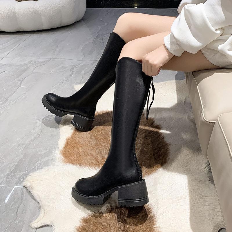 Small thick-soled boots women's autumn new models, but knee-high knight boots long boots women's autumn and winter boots