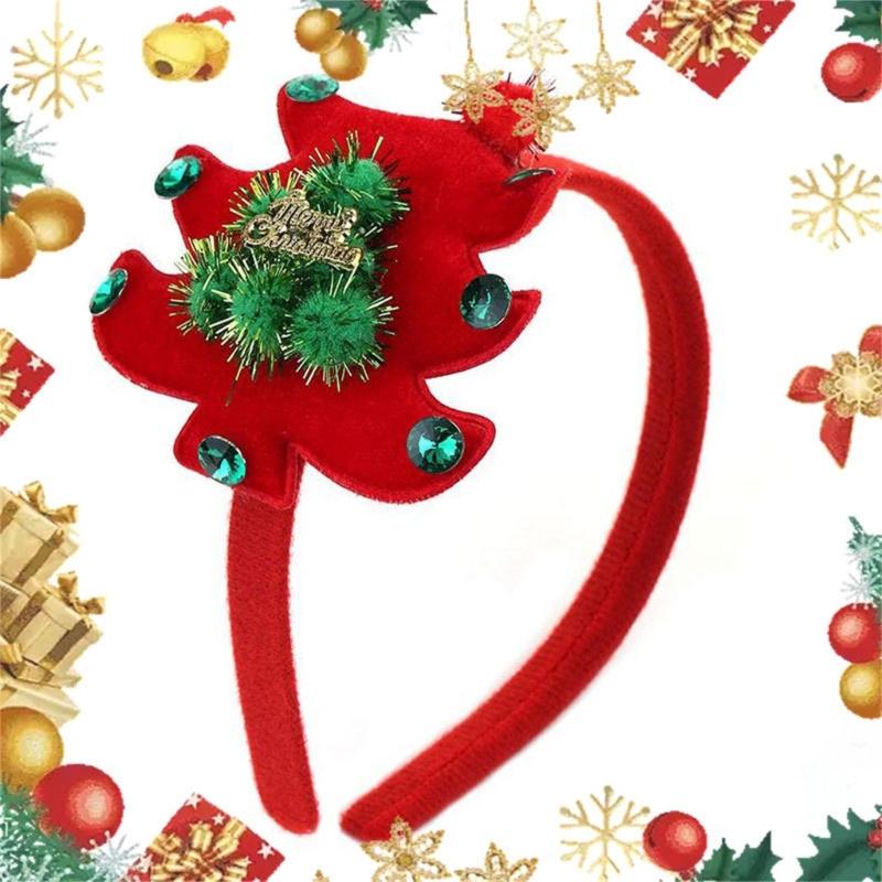 Christmas Decoration Plush Christmas Tree Headband Festival Celebration Headdress Christmas Hairhoop Party Accessories