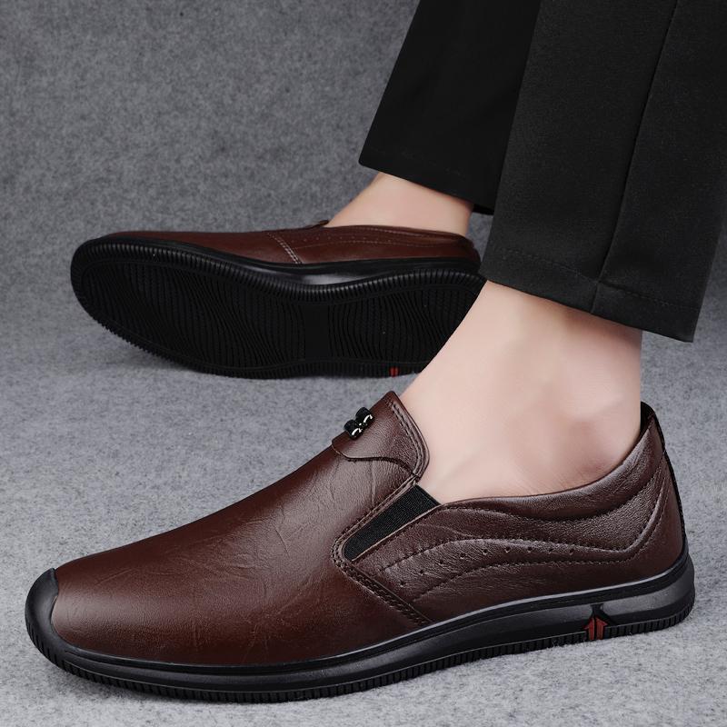 Fashion Luxury Brand Men Handmade Genuine Leather Loafers Shoes Casual Driving Flats Slip-on Shoes Men High Quality Business Comfy Shoes