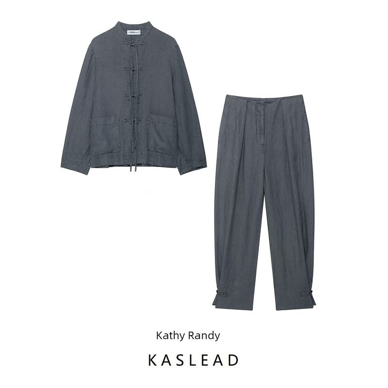 Kaslead New Women clothes Western Style Fashion Lace-up Long sleeve Outerwear Trousers 3736246 3736250