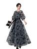 KOXIFLI Long Party Long Lace Guest or with a Floral Print for a Sophisticated Look Dress, Wedding, Sleeves, Dress, Dress, Graduation, After-Party