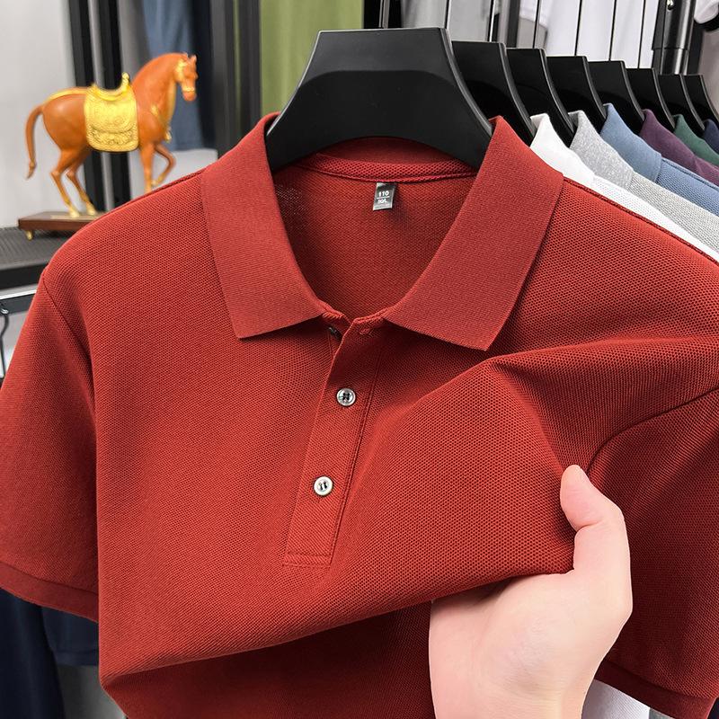 Short Sleeve Polo Shirt Men's Summer Business Casual Fashion Versatile Lapel Collar Loose Fit T-Shirt