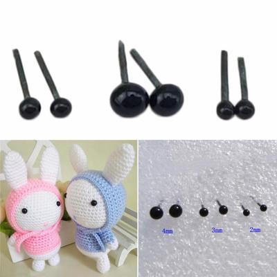150 Pair New Black Glass Safety Eyes For Teddy Bear Dolls Animal Felting 2/3/4mm