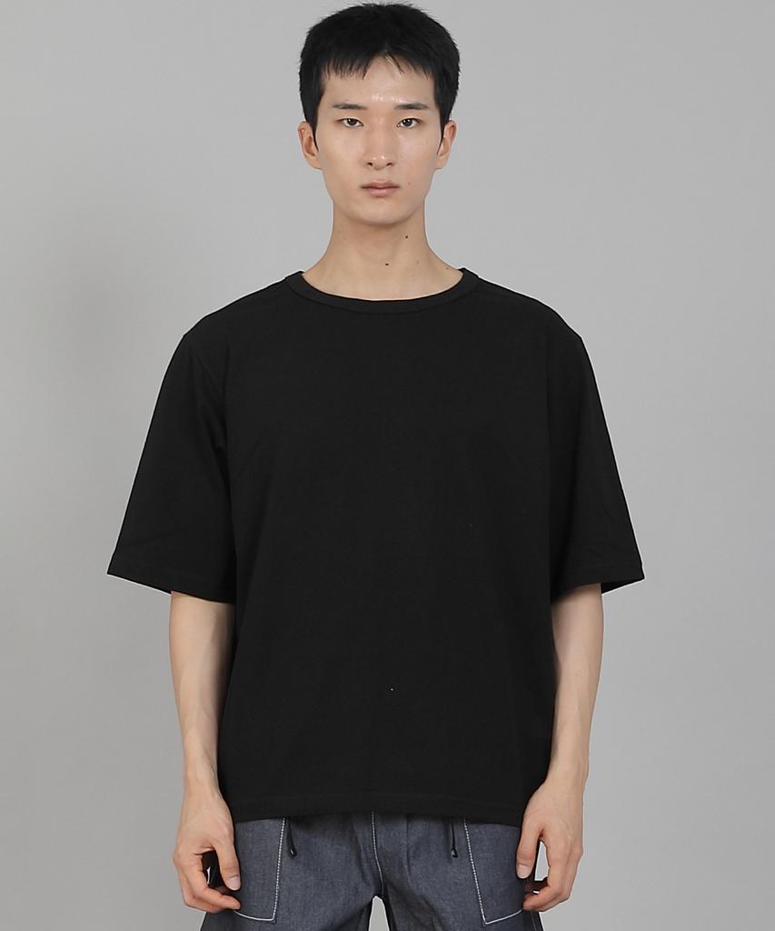 Seinteukeulu Plain R-Neck Half-Sleeve T-Shirt Rhr-896 Black