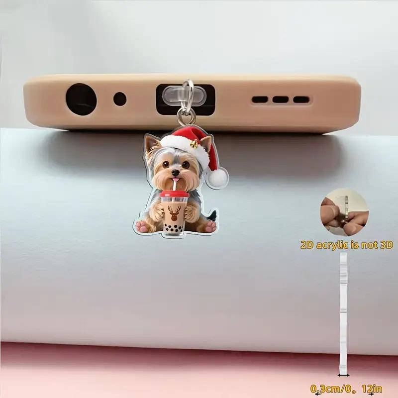 1/3 Stück Niedlicher Chihuahua Acryl Handy Staubschutzanhänger für iPhone, Samsung und Xiaomi