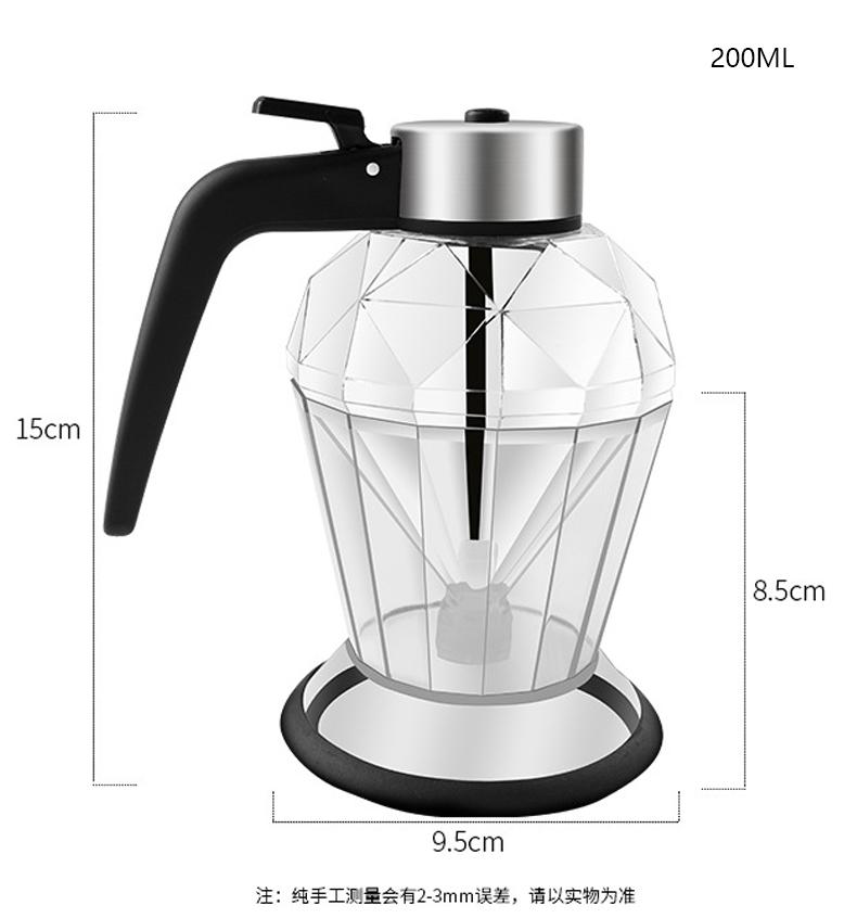 

Nordic Household Glass Diamond Oil Pot герметичная герметичная основа бутылка для соевого соуса уксуса емкость для хранения меда кухонные принадлежности 200 мл