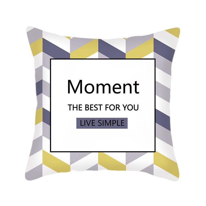 Ins Nordic Style Short Plush Linen Pillowcase Single-sided Printed Cushion Cover Pillowcase