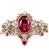 Retro Court Style Zirconia Couple Rings with Diamond-Shaped Lace Trim