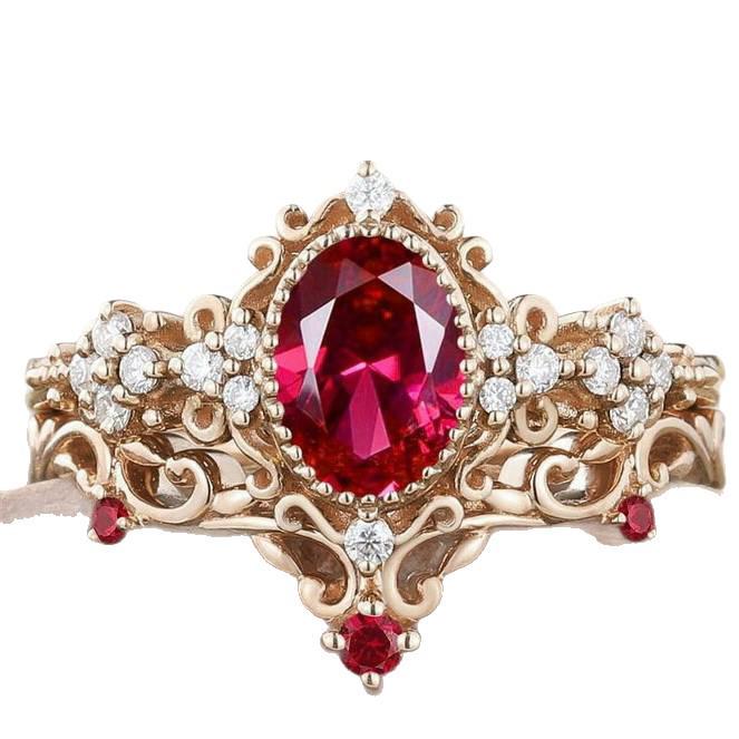 Retro Court Style Zirconia Couple Rings with Diamond-Shaped Lace Trim