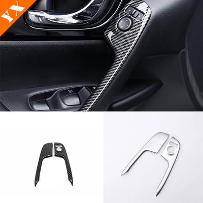 For Nissan Qashqai J11 Car Front Door Window Armrest Handle Cover Trim 2015-  Accessories 2pcs ABS Carbon