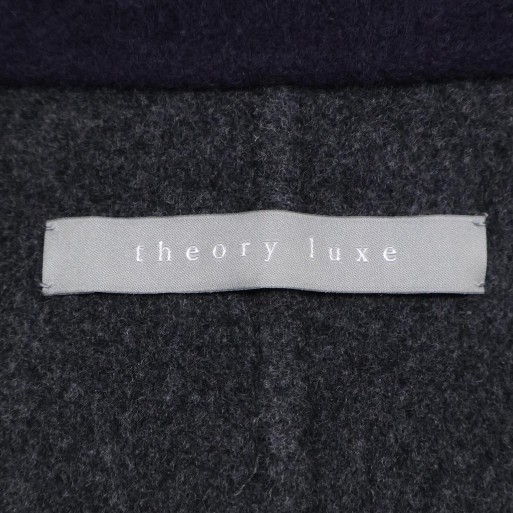 theory luxe 03-7409610 Navy 100% wool double breasted belted long coat coat 38 NavyUsed