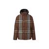 Packaway Hood Reversible Check Nylon Puffer Jacket Dark Birch Brown 80585461