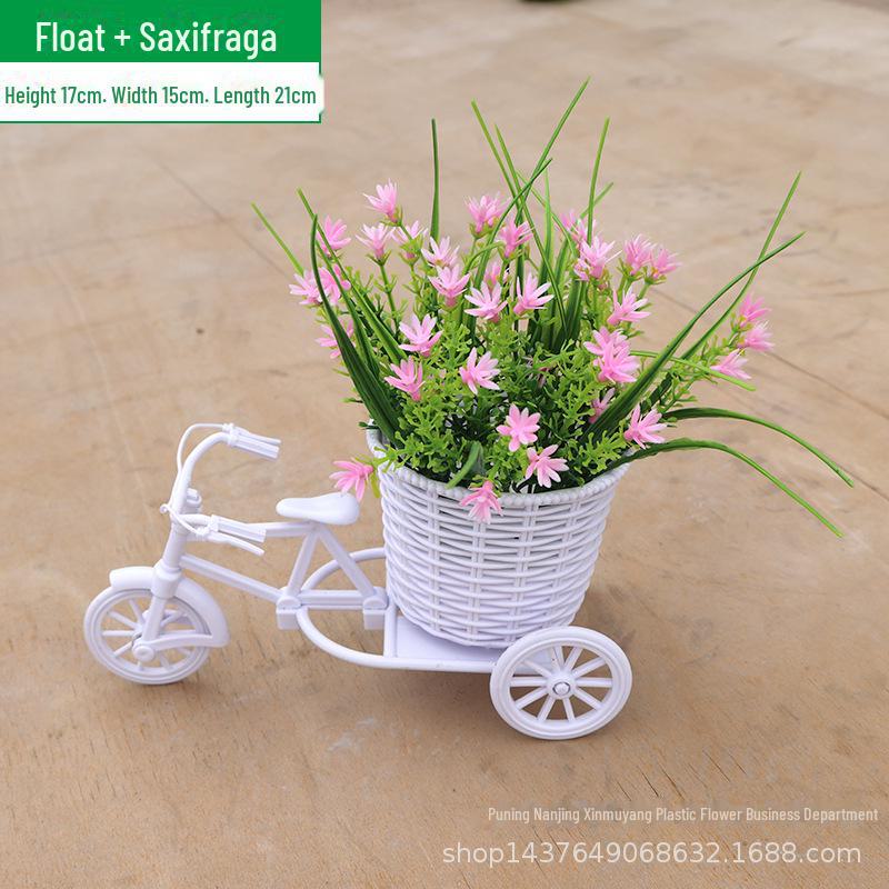 ოთახის ხელოვნური ყვავილების ნაკრები: პატარა ქოთნის ორნამენტები სახლისა და მანქანის დეკორაციისთვის