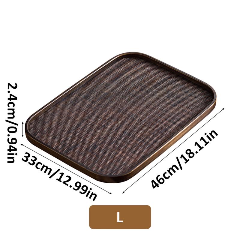 

Wutuo Vintage Chinese Rectangular Resin Wicker Tea Tray