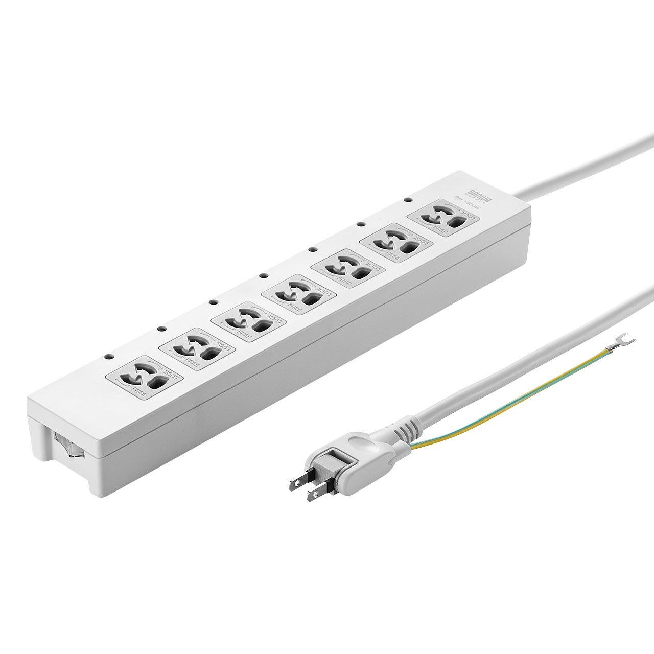 

Sanwa Supply Power Strip with Centralized Switch and Lightning Protection, 3-Pin, 7 Outlets, 5m, TAP-F37-5CLZ