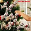 10/20/30Pcs Elegant White Horse 2D Wooden Decorations Pendant Hanging Christmas Trees Decor Xmas Party Best Giving Gifts