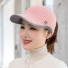 New Women Casual Winter Hat Letter EmptyTop Visor Cap Female Knitted Hat