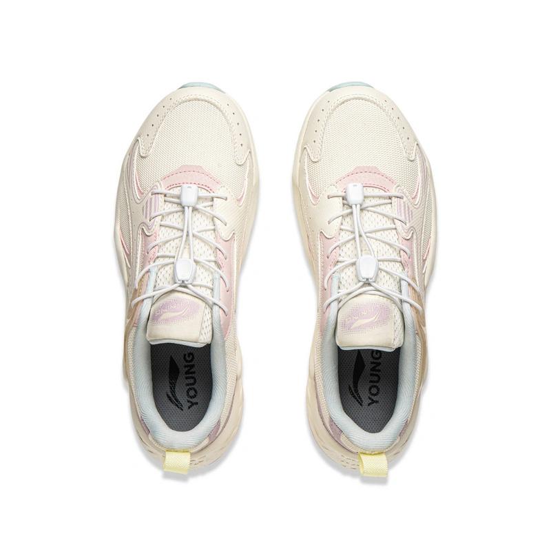 Li Ning Kids Sports Lifestyle Series Comfortable Versatile Durable Low-Top Casual Shoes Kids Casual Shoes Beige YKCV104-2