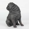 Artificial Pug Dog Model Statue Realistic Reusable Plastic Pug Dog Model Statue Cute  For Home Or Garden