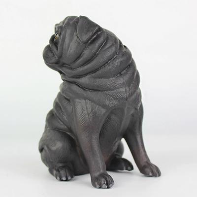 Statue Modèle Chien Carlin Artificiel Réaliste Réutilisable Plastique Mignon Pour Maison Ou Jardin