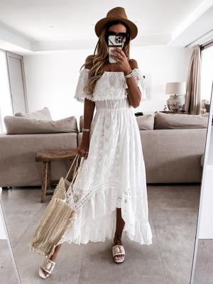 FASHION Summer White Dress For Woman Trendy Casual Beachwear Cover-ups Outfits New Boho Hippie Chic Long Maxi Dresses Elegant Party