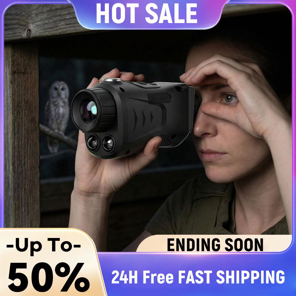 4K Infrared Night Visions Device Rechargeable Night Visions Monocular with 2.8 Inch Large Screen 18X Digital Zoom for Camping