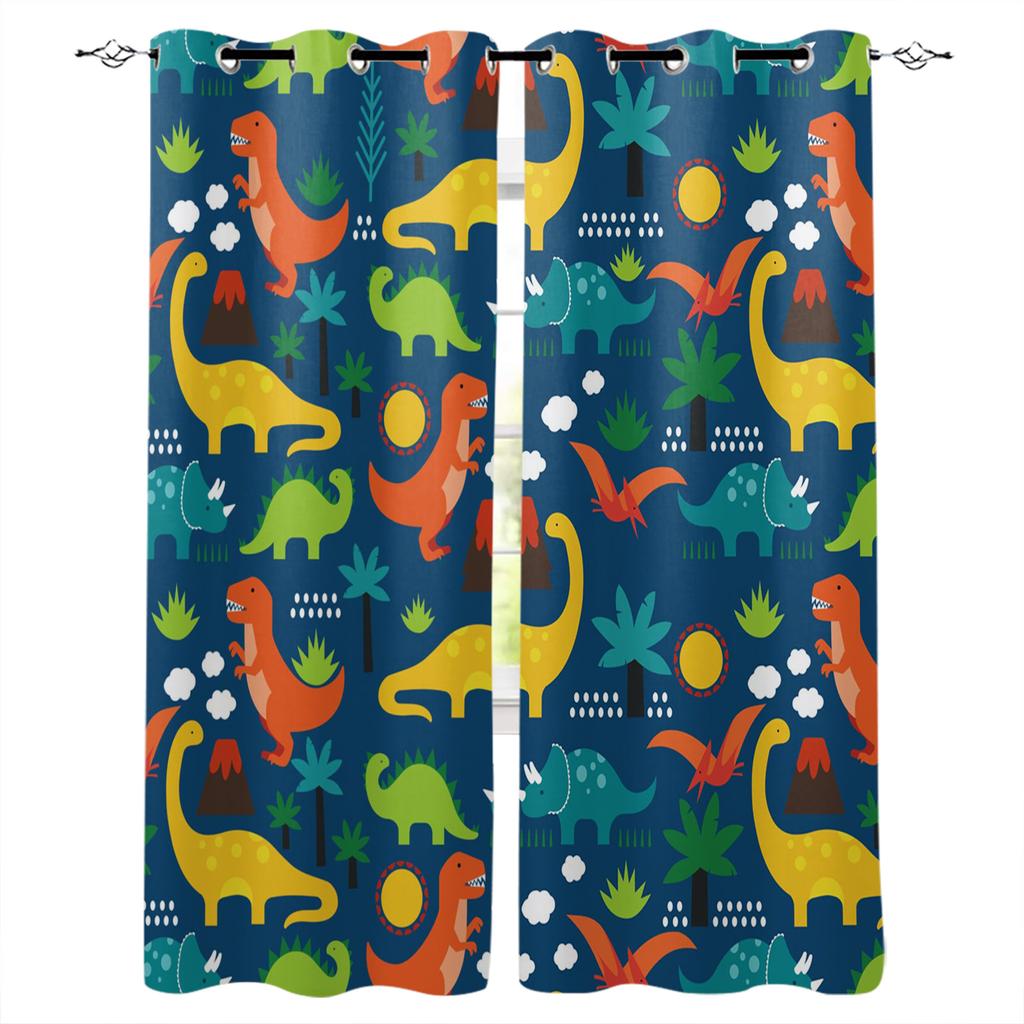 Cute Cartoon Dinosaur Curtains For Window Treatment Drapes Window Curtains For Living Room Bedroom Blinds Kids Room Home Decor