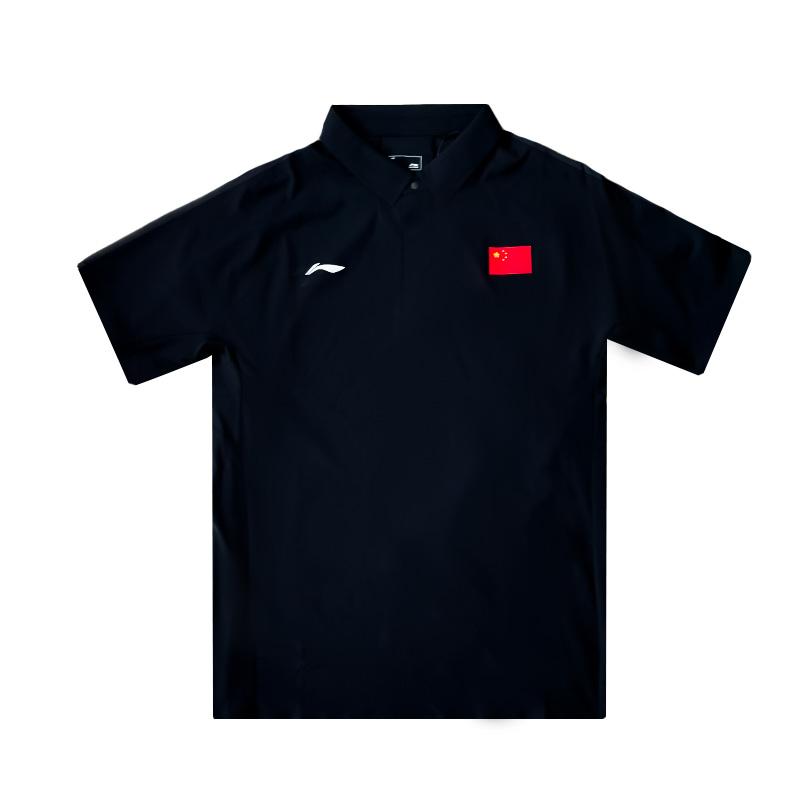 Li-Ning Casual Breathable Comfortable Short Sleeve National Flag Polo Shirt Unisex Polo Shirts APLV709-3