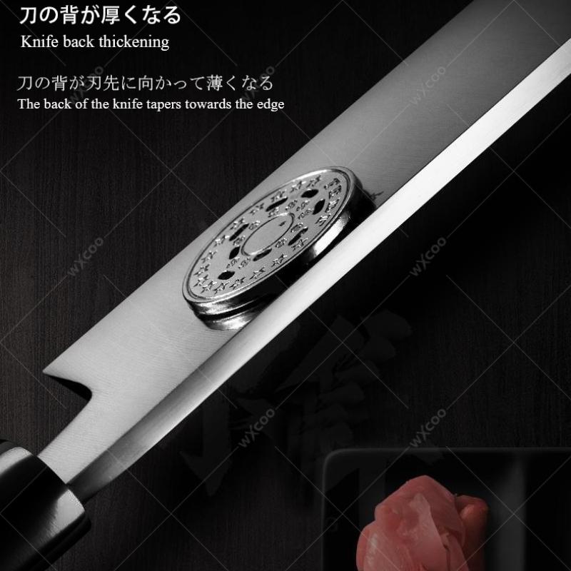 Professional Chef's Knife Salmon Slicing Knife Japanese Sashimi Knife Single-edged Blade Sushi Fish Knives Meat Cleaver with Box