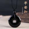 Natural Obsidian Peace Pendant for Women, Crystal Jade Necklace Pendant for Men, Birthday Gift
