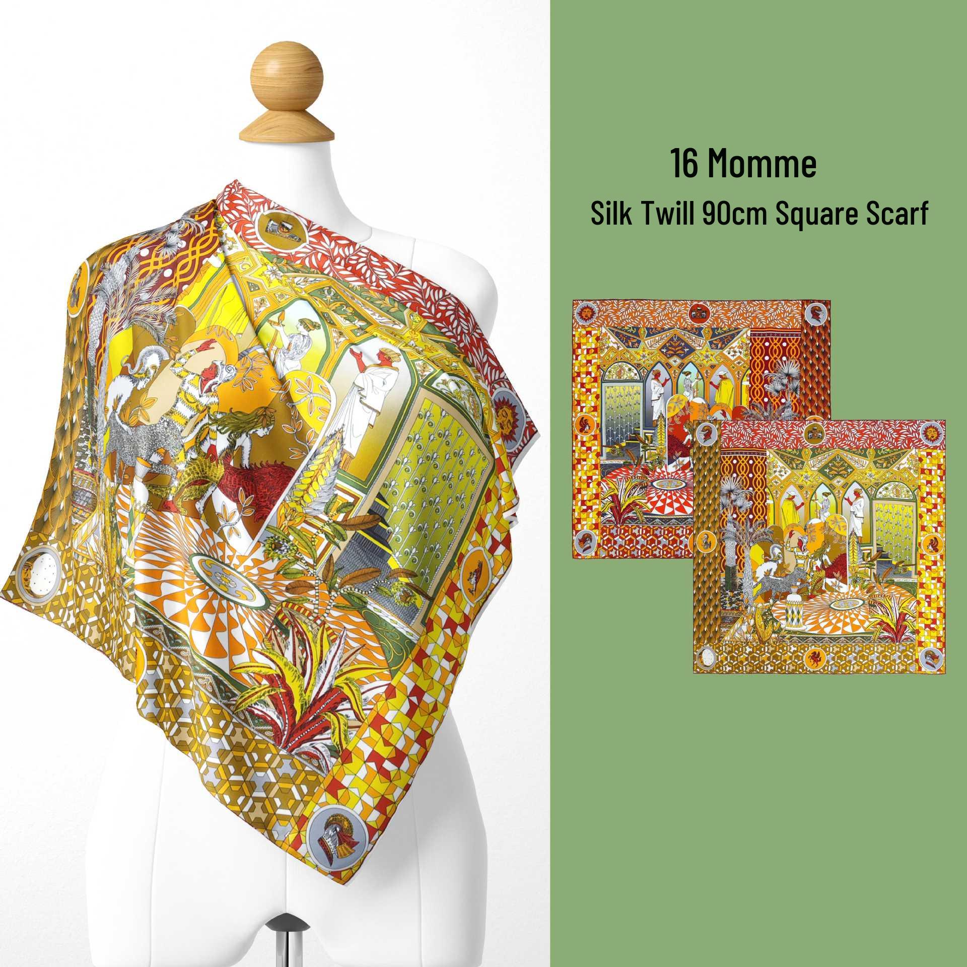 New Double-Sided 100% Mulberry Silk Scarf: Summer Decorative Shawl 90*90