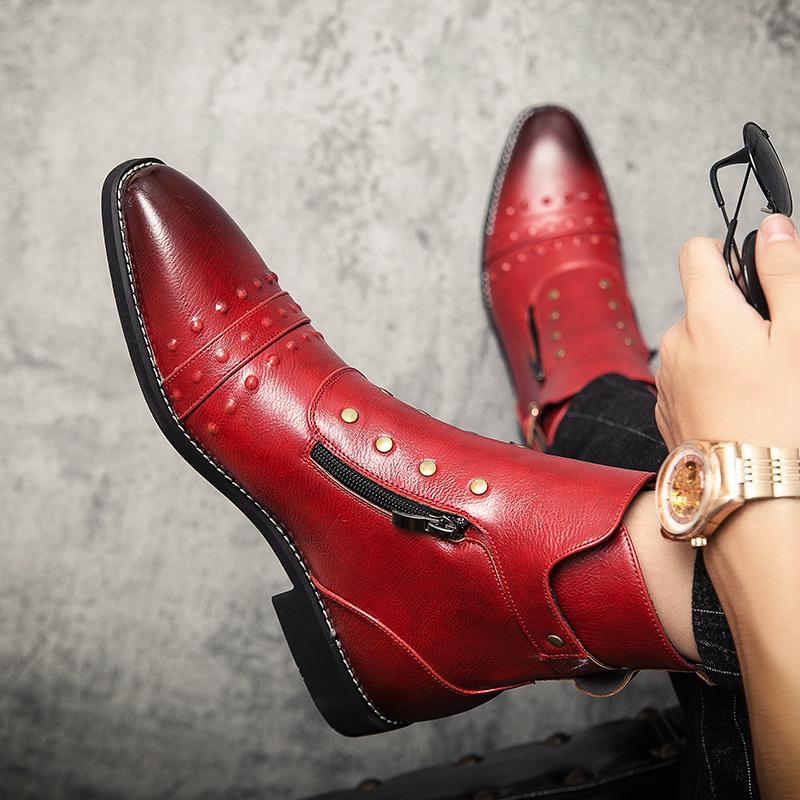 Fashion Men's Shoes New for High Quality Men Ankle Boots Male Classic Pointed Party Motorcycle Boots Chelsea Boots Winter Cowboy Boots