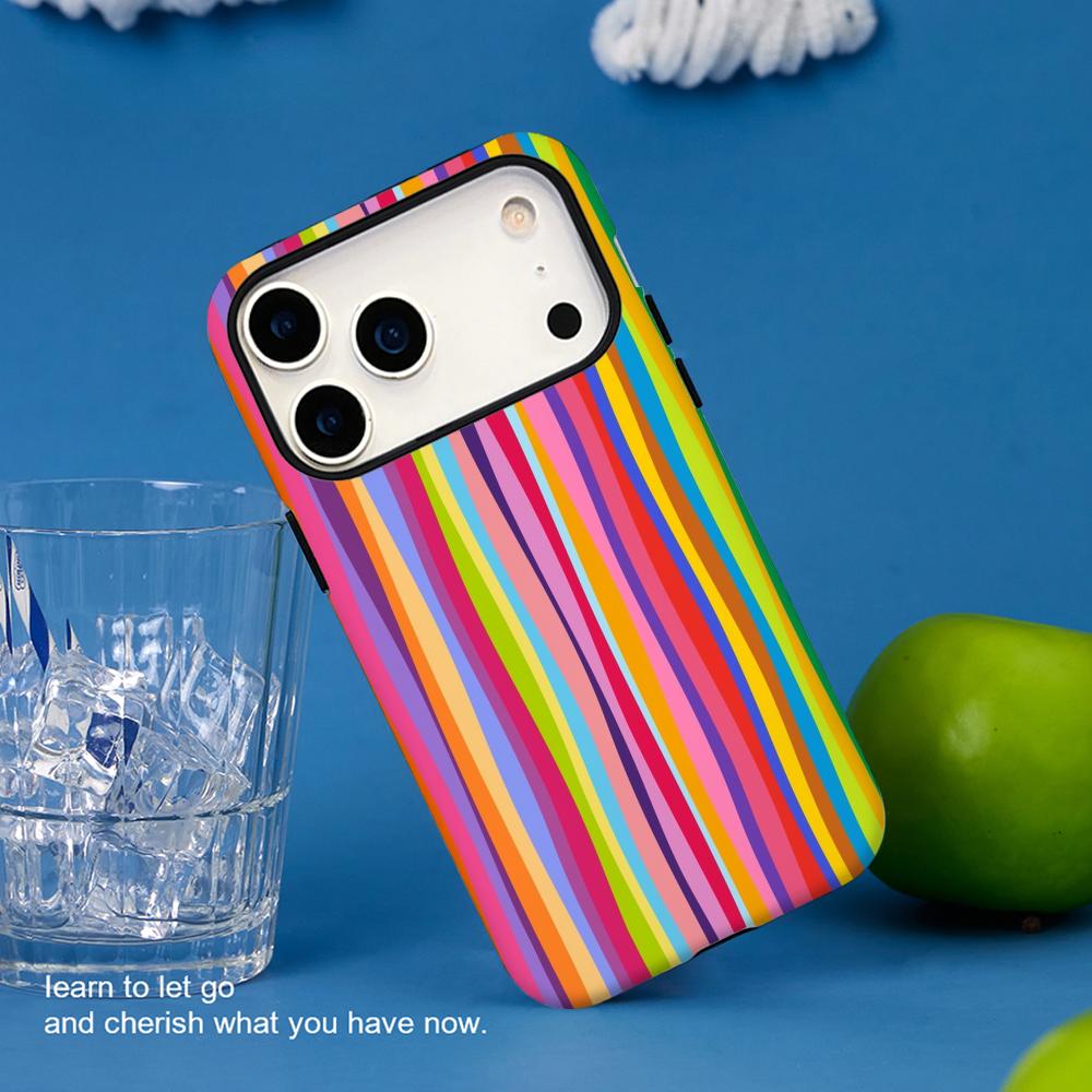 

Multi colored stripes fashion pattern Phone Case Film shell For iPhone 17 16e 16 15 14 13 12 Pro Max Plus XS iPhone 12 mini