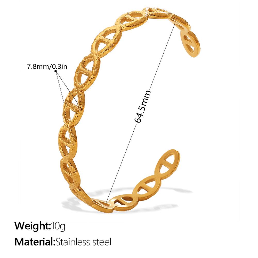 CELES Fashionable Multi Style Gold Bracelet with Woven Texture and Diamond Inlaid Opening Adjustable Bracelet