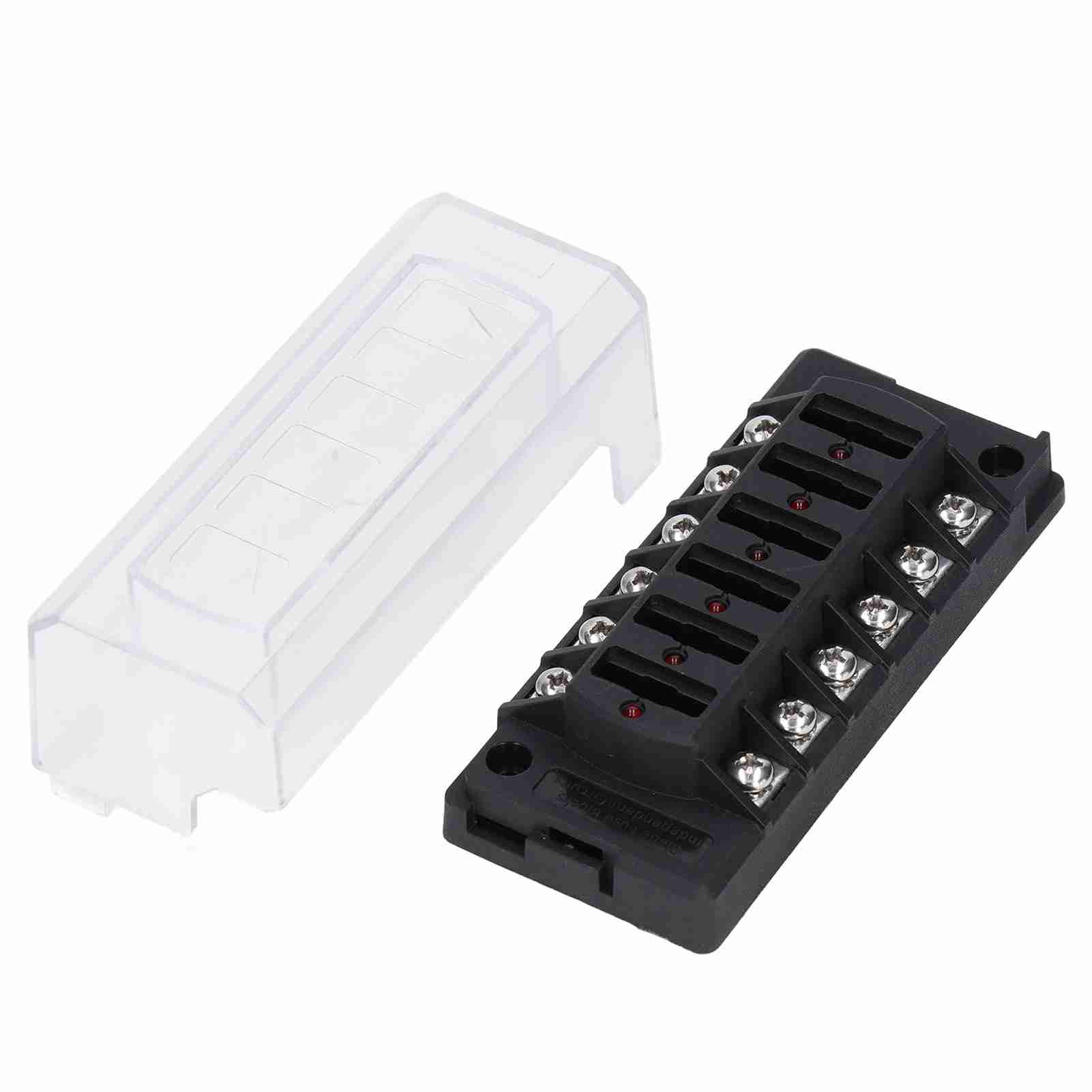 

6 Way Blade Fuse Block Marine Fuse Holder DC 12‑32V with LED Indicator Dustproof Cover for Car Boat RV Truck