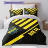 AIK Football Pattern Bedding Set Quilt Cover Pillowcase Home Decor Gift (1 * Duvet Cover + 2 * Pillowcase, Without Core)