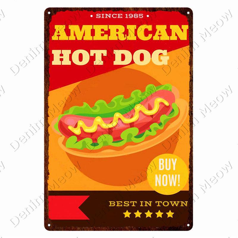 Vintage Pizza Tin Plate for Home Decor, Coffee, Donuts, Pizza, American, Kitchen, Home Decor, American Diner, Wall Posters, N375