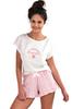 Damen Kurzer Satin Schlafanzug Nachtwäsche Kurzarm Bequem Weiß Damen Kurzer Satin Schlafanzug Nachtwäsche Kurzarm Bequem Weiß