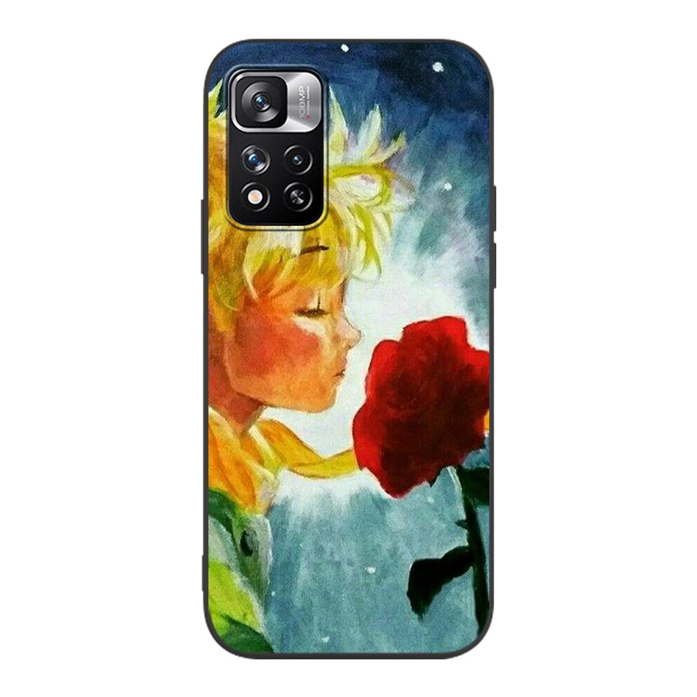 Little Prince Anime Space Case for Xiaomi Redmi Note 9S 9 8 10 11 Pro 9C 9A 7 8T 7A 8A 10S 11T 11E 9T Black Silicone Phone Cover