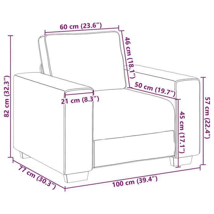 VidaXL Fauteuil Gris clair 60 cm Velours, canapé simple, canapé confort, fauteuil TV, canapé, siège de canapé, canapé relax, 4105247